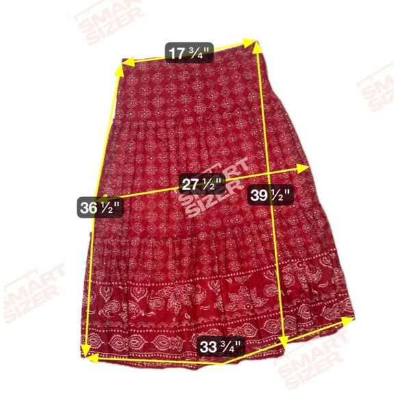 Est. 1946 Red Lace Midi Skirt With Bandana Print Lined Size LARGE 1906 - Picture 2 of 6